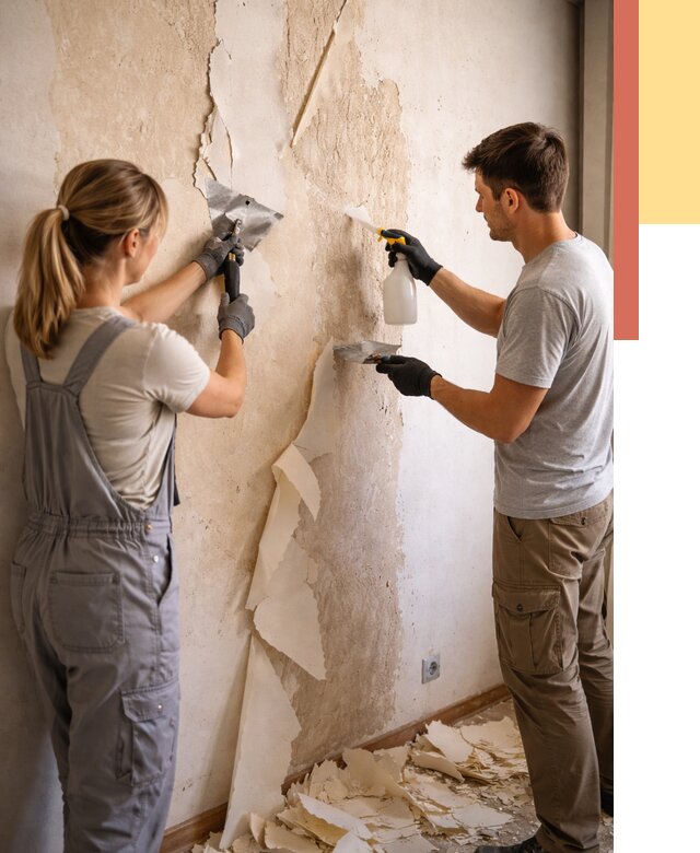 Снятие старых обоев в волжском от 5318 руб. под ключ недорого | ОТДЕЛОЧНИК-Влж