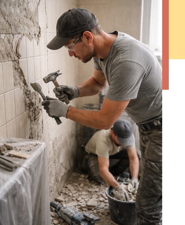 Демонтаж плитки со стен в волжском от 861 руб. — быстро и недорого | ОТДЕЛОЧНИК-Влж