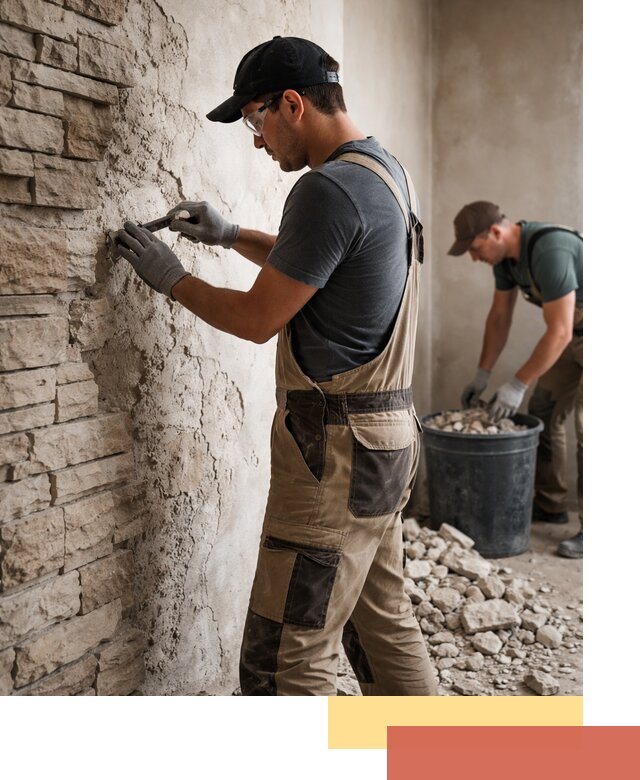 Демонтаж декоративного камня в волжском профессионально и безопасно