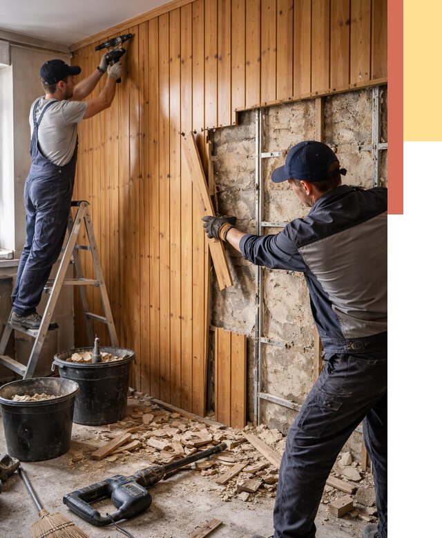 Демонтаж вагонки со стен в волжском от 1469 руб. — снятие, удаление, срочно | ОТДЕЛОЧНИК-Влж