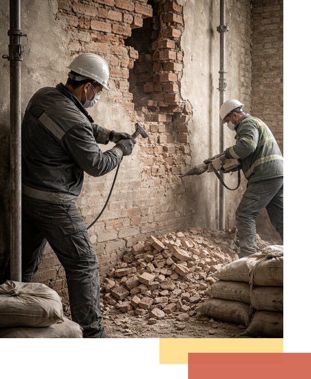 Демонтаж кирпичных стен в волжском быстро и безопасно