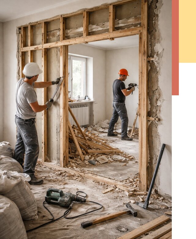 Демонтаж деревянных перегородок в волжском от 3242 руб. — быстро и недорого | ОТДЕЛОЧНИК-Влж