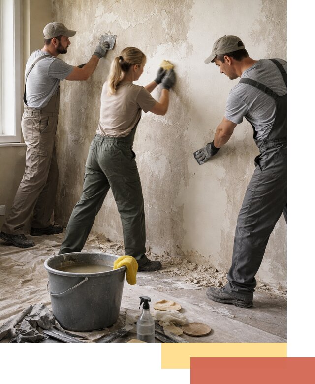 Очистка стен от клея и грунтовки в волжском качественно и быстро