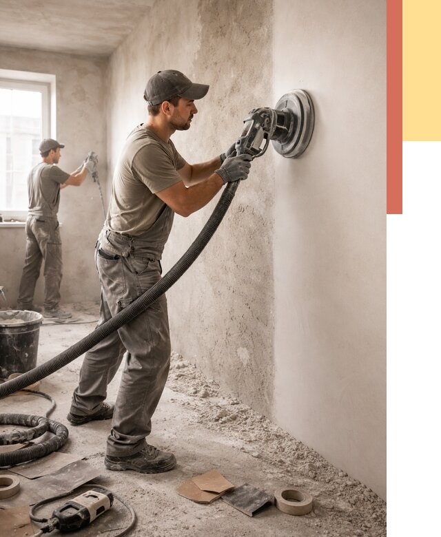 Шлифовка стен в волжском от 1216 руб/м2 — быстро и недорого | ОТДЕЛОЧНИК-Влж