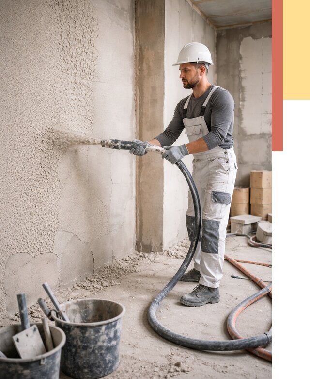 Машинная штукатурка стен в волжском под ключ от 6585 руб./м2 | ОТДЕЛОЧНИК-Влж