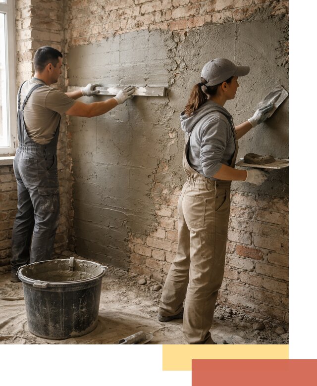 Штукатурка кирпичных стен в волжском — качественно и надежно