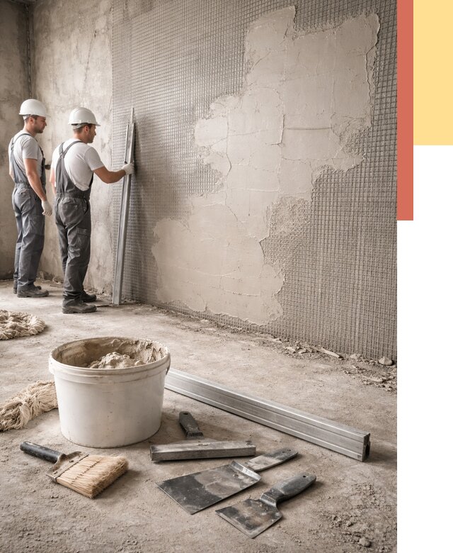 Штукатурка стен по сетке в волжском от 5572 руб./м2 — быстро и недорого | ОТДЕЛОЧНИК-Влж