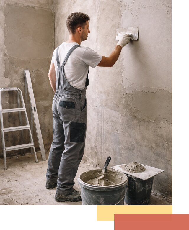 Штукатурка стен в ванной под ключ в волжском