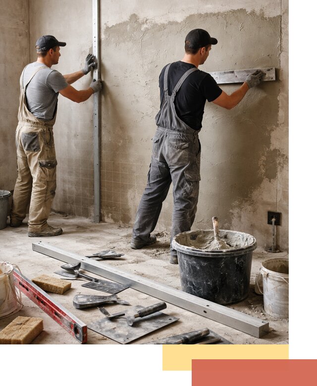 Профессиональная штукатурка стен под плитку в волжском