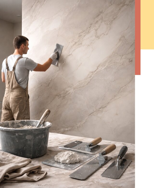 Декоративная штукатурка под мрамор в волжском от 2836 руб./м² — быстро и недорого | ОТДЕЛОЧНИК-Влж