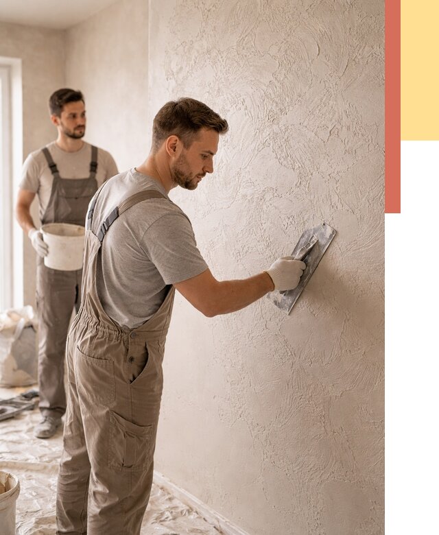 Фактурная штукатурка стен в волжском от 4255 руб./м² — заказать под ключ | ОТДЕЛОЧНИК-Влж