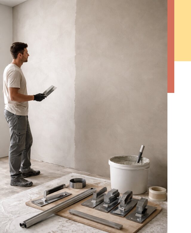 Нанесение микроцемента на стены в волжском от 3242 руб./м2 под ключ | ОТДЕЛОЧНИК-Влж