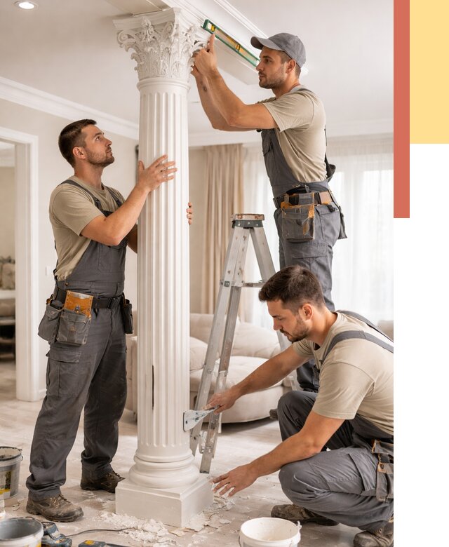 Установка декоративных колонн в волжском от 12156 руб. под ключ | ОТДЕЛОЧНИК-Влж