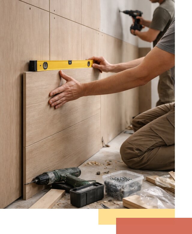 Профессиональный монтаж МДФ панелей на стены в волжском