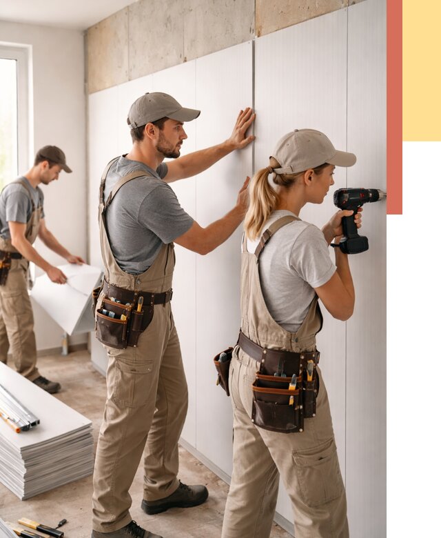 Монтаж ПВХ панелей на стены в волжском от 456 руб/м2 — быстро и недорого | ОТДЕЛОЧНИК-Влж