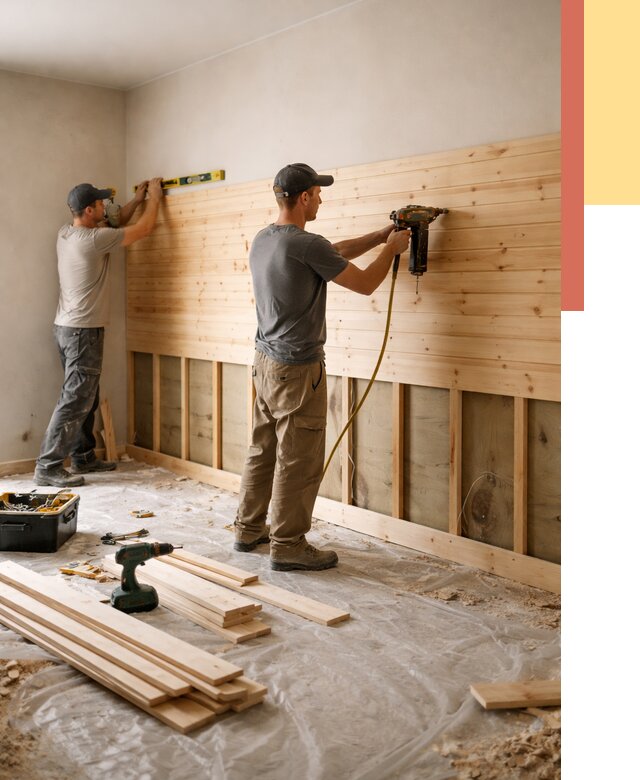 Монтаж деревянной вагонки на стены в волжском от 7598 руб. | Услуги монтажа вагонки | ОТДЕЛОЧНИК-Влж