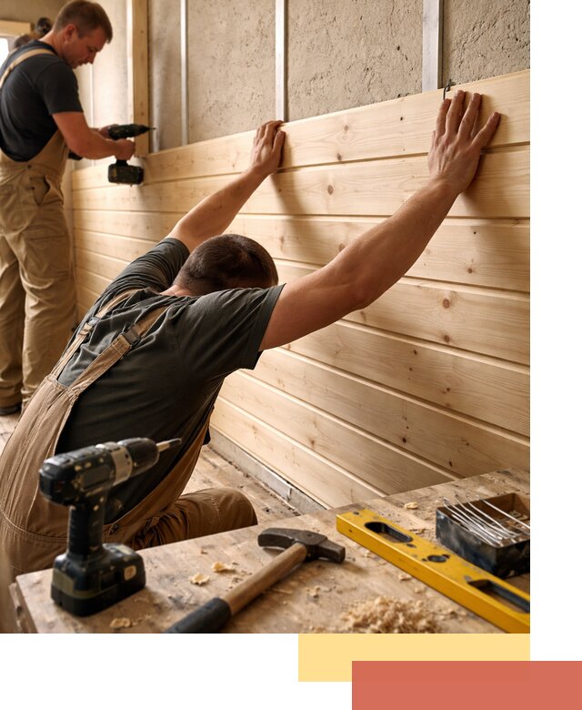 Монтаж деревянной вагонки на стены в волжском быстро и качественно