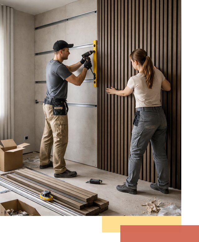 Монтаж реечных панелей на стены в волжском