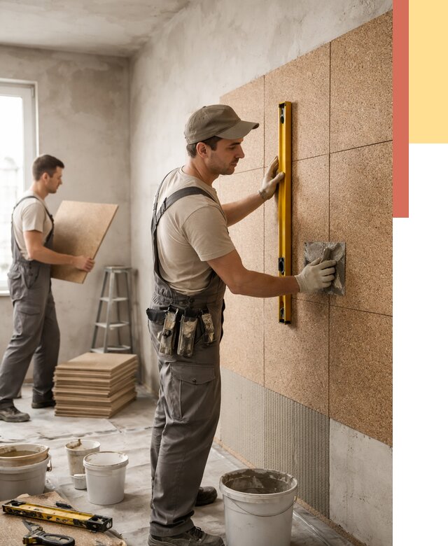 Монтаж пробковых панелей на стены в волжском от 3546 руб. — ОТДЕЛОЧНИК-Влж