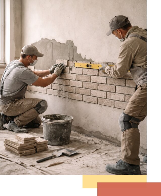 Монтаж декоративного кирпича профессионально в волжском