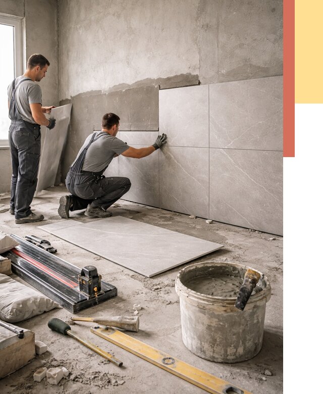 Облицовка стен керамогранитом в волжском от 4255 руб./м² — услуги под ключ | ОТДЕЛОЧНИК-Влж