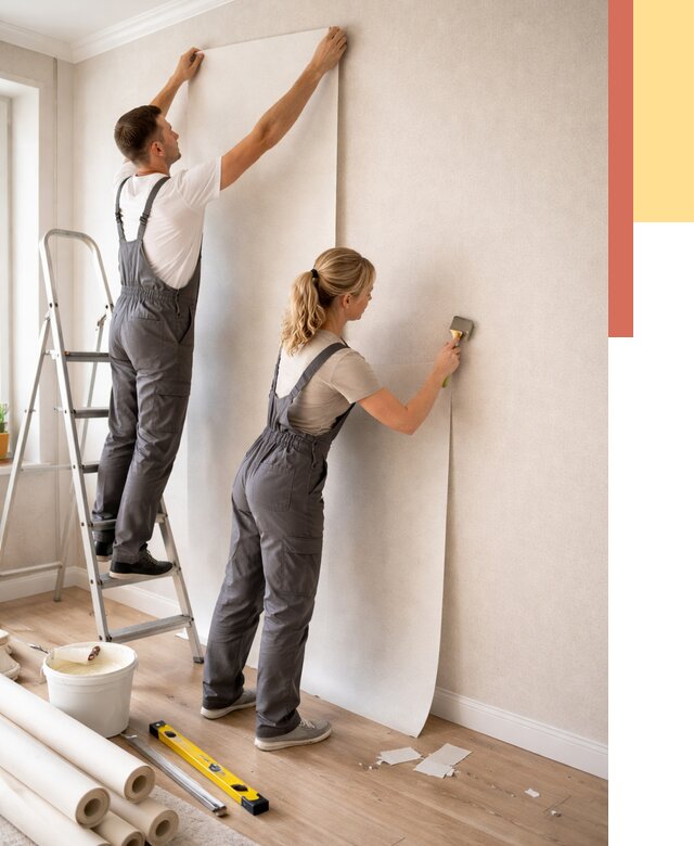 Поклейка флизелиновых обоев в волжском от 6078 руб. | Быстро и недорого — ОТДЕЛОЧНИК-Влж