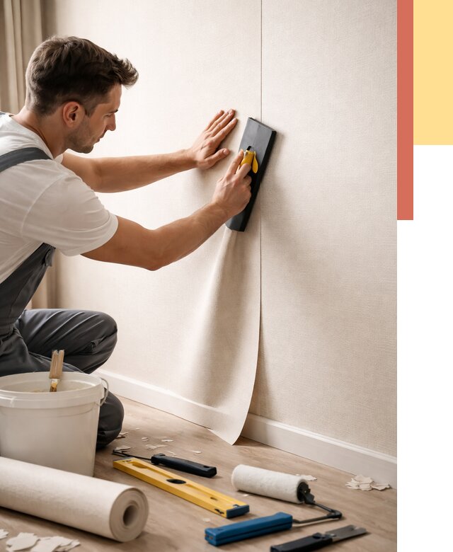 Поклейка виниловых обоев в волжском от 4559 руб. | Быстро и недорого — ОТДЕЛОЧНИК-Влж