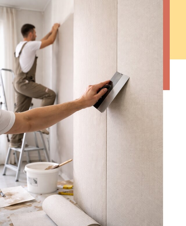 Поклейка текстильных обоев в волжском от 4559 руб. под ключ | ОТДЕЛОЧНИК-Влж