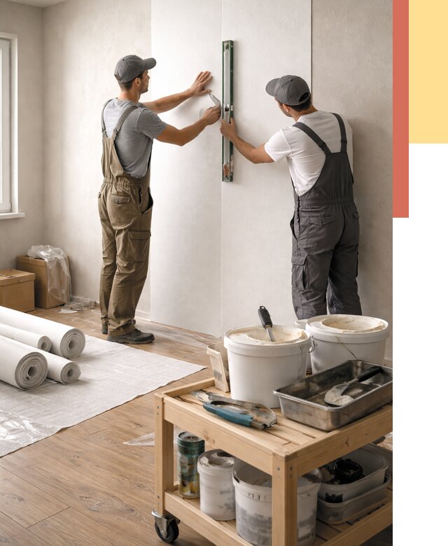 Поклейка стеклообоев в волжском от 6585 руб. за м2 — быстро и недорого | ОТДЕЛОЧНИК-Влж