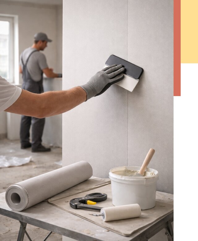 Поклейка обоев под покраску в волжском от 3546 руб. за м2 | ОТДЕЛОЧНИК-Влж