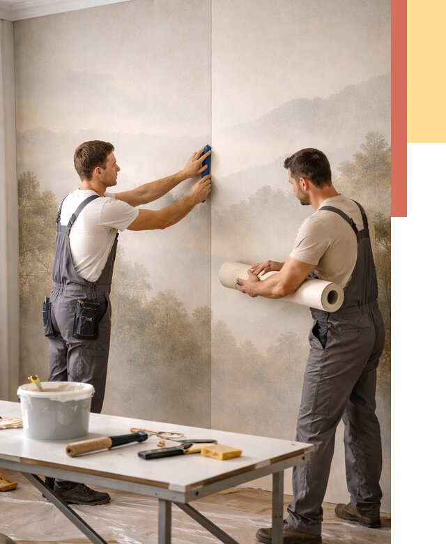 Поклейка фотообоев в волжском от 8611 руб/м² — быстро и недорого | ОТДЕЛОЧНИК-Влж