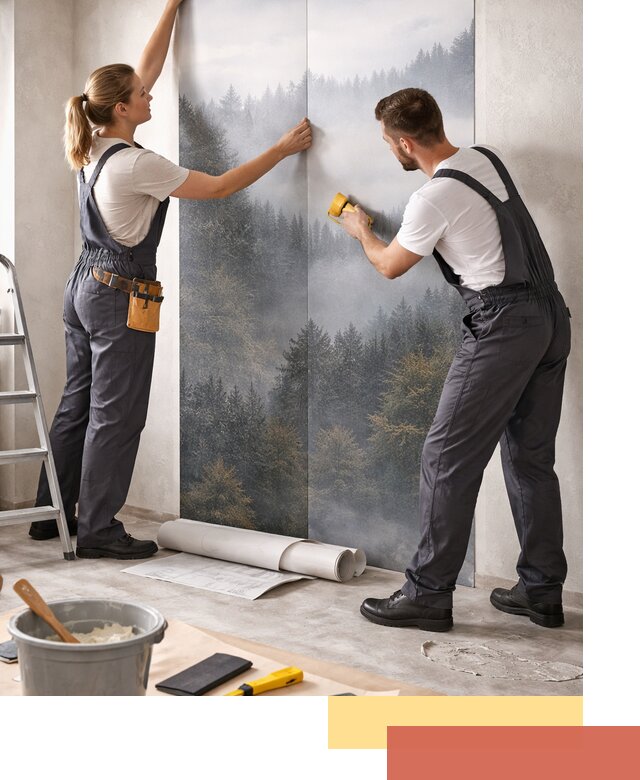 Поклейка фотообоев профессионально в волжском под ключ