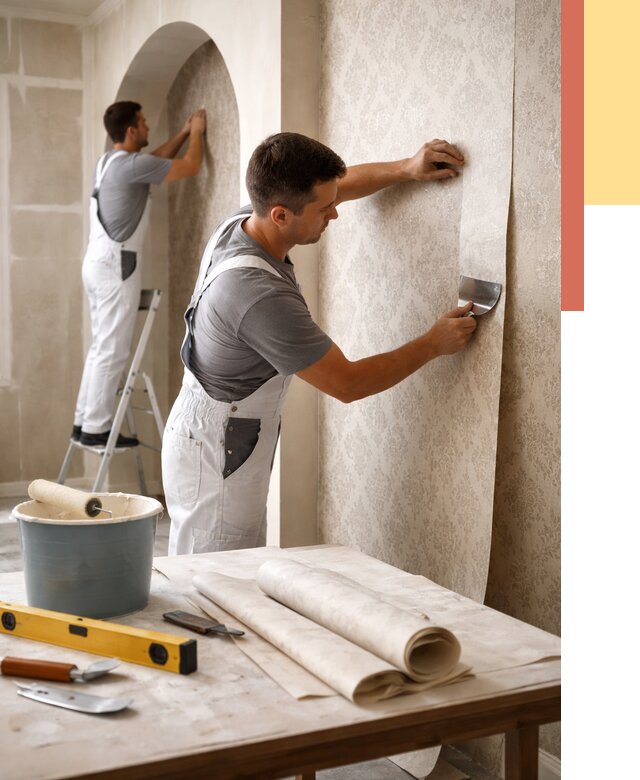 Поклейка обоев на сложные стены в волжском от 2836 руб. под ключ | ОТДЕЛОЧНИК-Влж