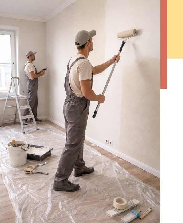 Покраска стен акриловой краской в волжском от 3546 руб./м² — быстро и недорого | ОТДЕЛОЧНИК-Влж