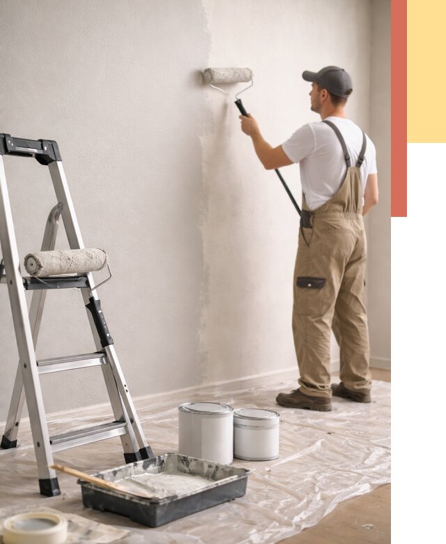 Покраска стен латексной краской в волжском от 4559 руб. за м2 | ОТДЕЛОЧНИК-Влж