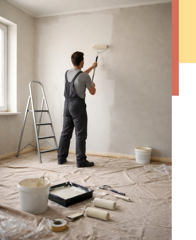 Покраска стен моющейся краской в волжском от 355 руб./м² — быстро и недорого | ОТДЕЛОЧНИК-Влж