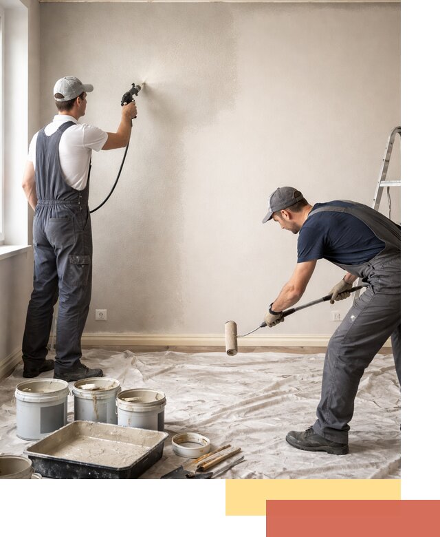 Покраска стен моющейся краской и защита поверхностей в волжском