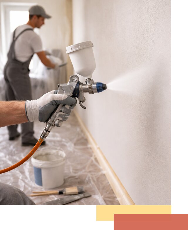 Покраска стен краскопультом в волжском быстро и качественно