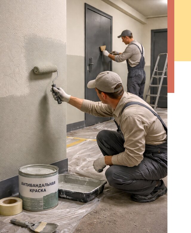 Покраска стен антивандальной краской в волжском от 4559 руб./м² под ключ | ОТДЕЛОЧНИК-Влж