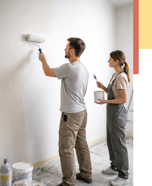 Окраска стен по стеклохолсту в волжском от 4559 руб/м² под ключ | ОТДЕЛОЧНИК-Влж