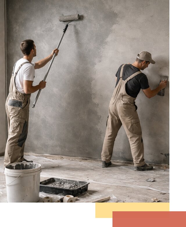 Покраска стен под бетон в волжском профессионально и недорого