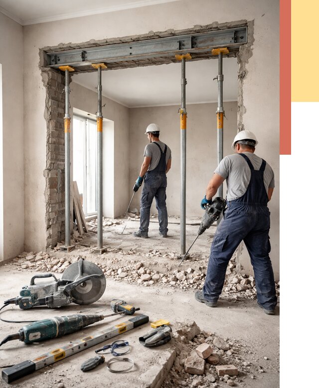 Прорезка проема в стене в волжском от 4559 руб. — быстро и недорого | ОТДЕЛОЧНИК-Влж