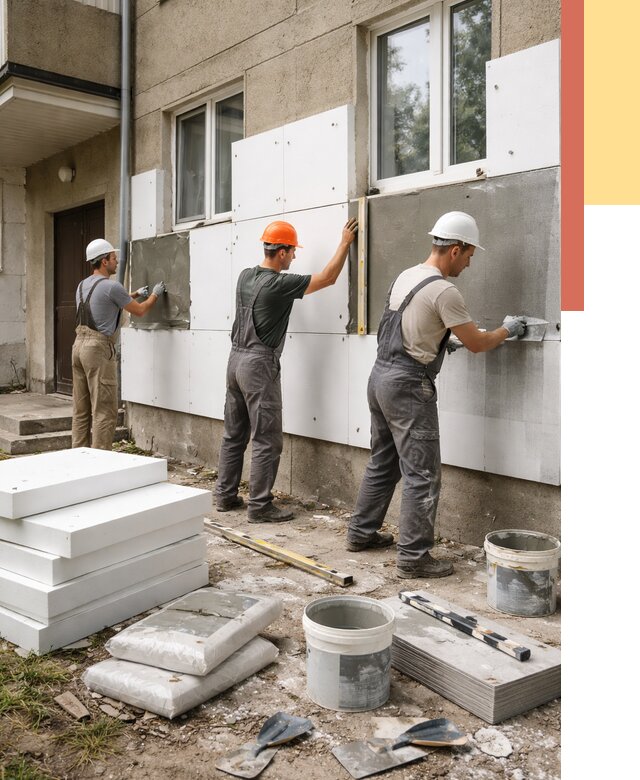 Утепление стен пенопластом в волжском от 1773 руб. — недорого и под ключ | ОТДЕЛОЧНИК-Влж