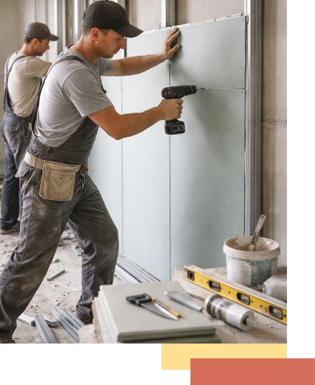 Кладка влагостойких перегородок ПГП в волжском