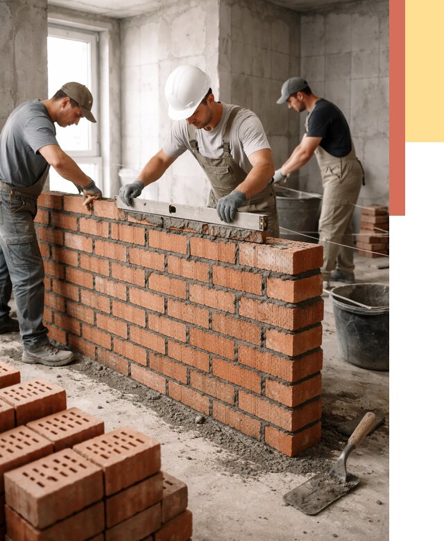 Кладка перегородок из кирпича в волжском от 3546 руб. за м² | ОТДЕЛОЧНИК-Влж