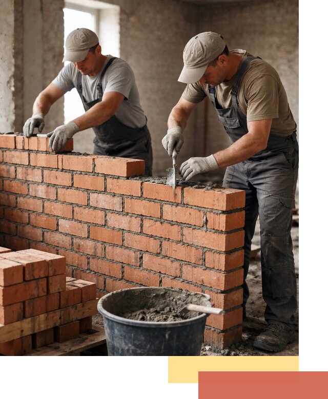 Кладка кирпичных перегородок под ключ в волжском