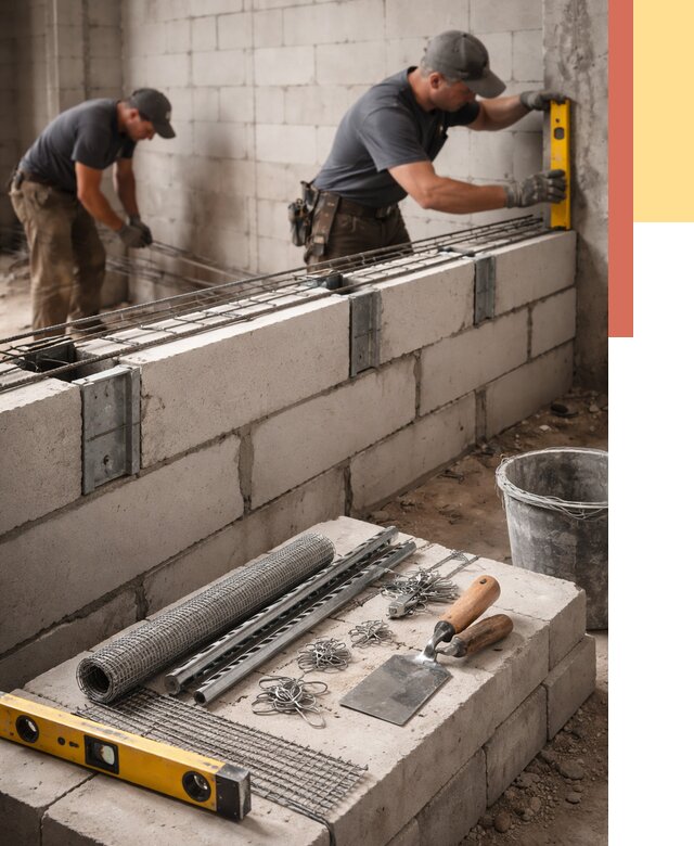 Армирование кладки перегородок в волжском от 760 руб. под ключ | ОТДЕЛОЧНИК-Влж