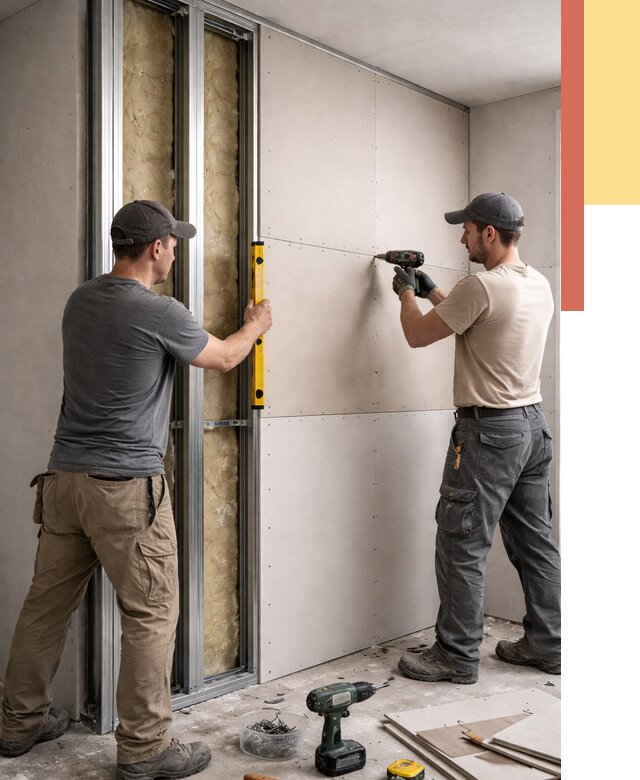 Монтаж двухслойной перегородки из гипсокартона в волжском от 1469 руб. | ОТДЕЛОЧНИК-Влж