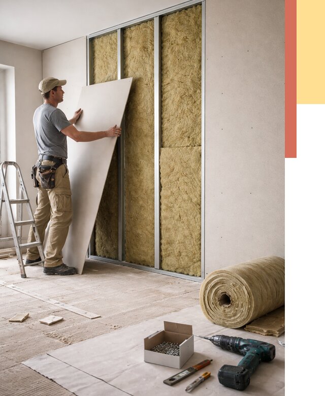 Перегородка из гипсокартона с шумоизоляцией в волжском от 3161 руб. | ОТДЕЛОЧНИК-Влж