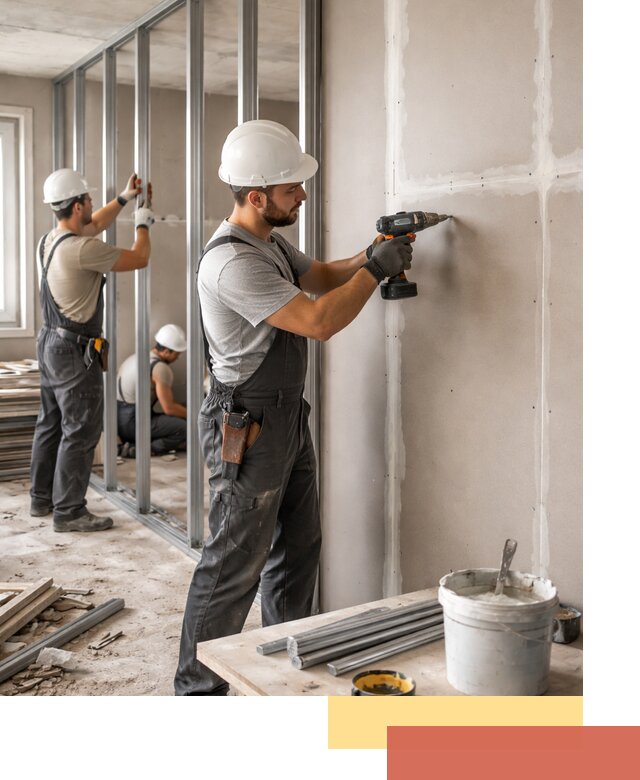 Перегородки из огнестойкого гипсокартона в волжском под ключ